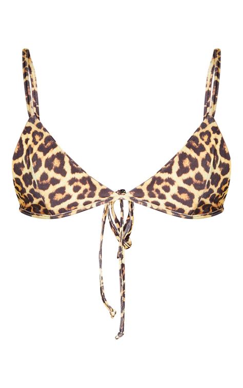 Leopard Mix And Match Itsy Bitsy Bikini Top Prettylittlething Usa
