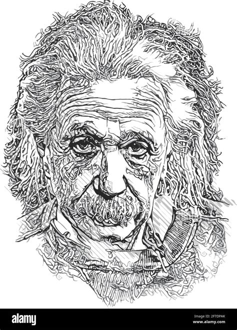Albert Einstein Ilustración Vectorial Sobre Fondo Blanco Imagen Vector