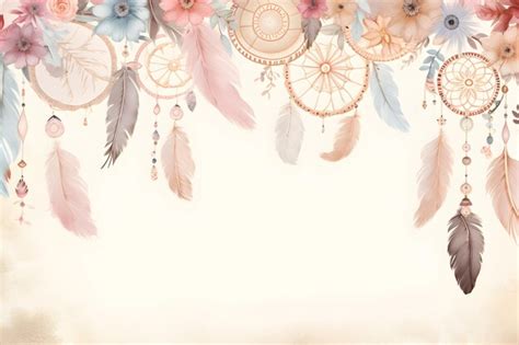 Premium Ai Image Hand Painted Dream Catcher Border In The Style Of