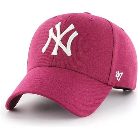 47 Brand Curved Brim New York Yankees Mlb Mvp Galaxy Pink Snapback Cap