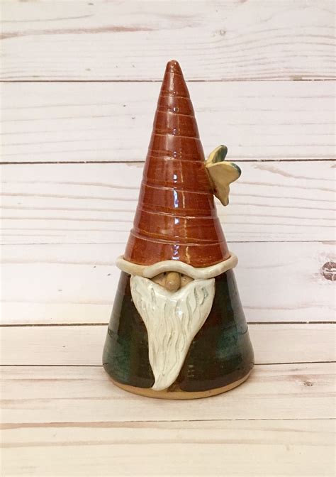 Handmade Ceramic Gnome Sculpture Pottery Gnome Figurine Etsy