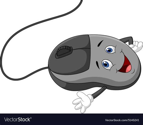Cartoon Computer Mouse Vector Image On Vectorstock Computer Mouse