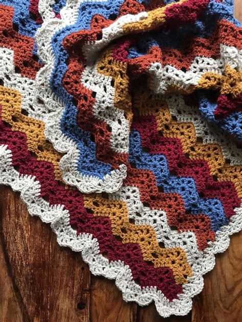 Bronte Ripple Blanket Beginnereasy Crochet Blanket Pattern Etsy