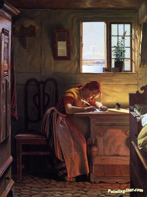 Young Girl Writing Artwork By Christen Dalsgaard Oil Painting And Art
