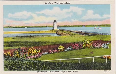 Edgartown Light Marthas Vineyard Postcard Modern Poster