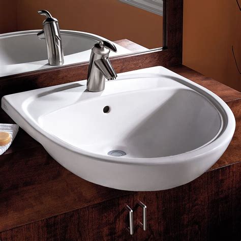 American Standard Mezzo Ceramic Circular Drop In Bathroom Sink With