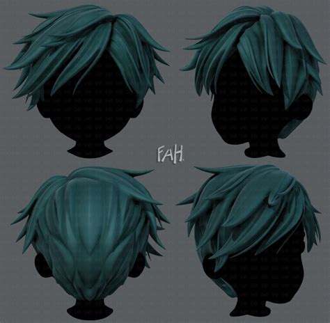3d Hair Style For Boy V43 3d Model Boy Hairstyles Anime Boy Hair