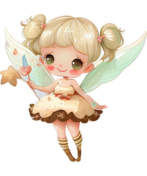 Free Cute Little Vanilla Fairy Watercolor Ai Generative 23476432 Png