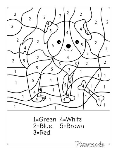 Dog Color By Number Printable