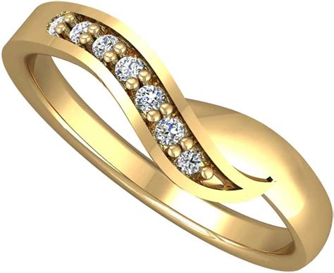 9ct Yellow Gold 2 7mm Diamond Set Wishbone Wedding Ring 9306 9y Dq10 N Uk Jewellery