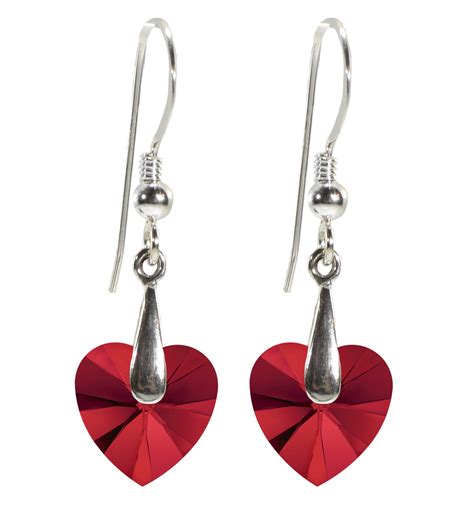 Swarovski Crystal Heart Drop Earrings 925 Sterling Silver Nanostyle