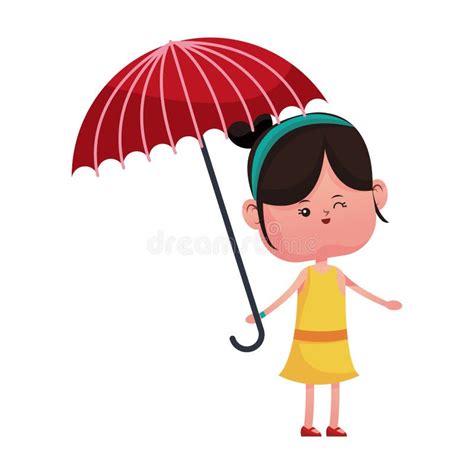 Girl With Umbrella Stock Vector Illustration Of Young 110659157