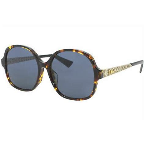 christian dior diorama8f 086a9 sunglasses women`s havana gold blue mirror lenses 716736113531