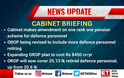Et Now On Twitter Newsalert Cabinet Makes Amendment On One Rank One Pension Scheme For