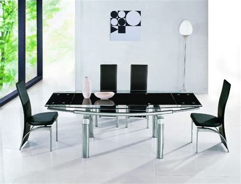 Exuding style and elegance with a fully upholstered frame and sleek black metal legs. 20 Inspirations of Black Extendable Dining Tables And Chairs