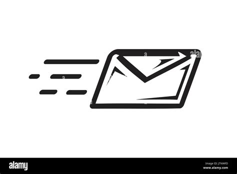 Email Envelope With Motion Lines Sending An Email Icon Design Stock