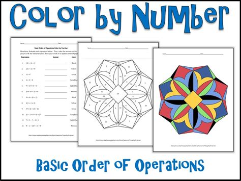 The phrase please excuse my dear. Basic Order of Operations Color by Number by charlotte ...