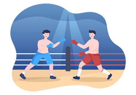 Premium Professional Boxing Cartoon Illustration Illustration Pack From