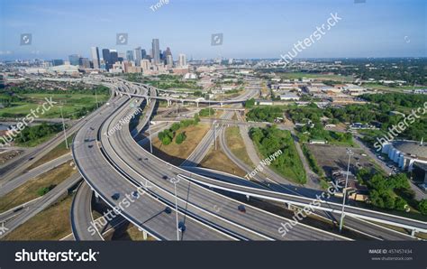 Panorama Aerial View Houston Downtown Interstate Stock Photo Edit Now