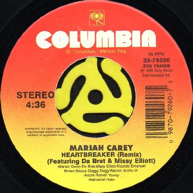 Heartbreaker is a song by american singer and songwriter mariah carey. MARIAH CAREY feat. JAY-Z / HEARTBREAKER b/w (REMIX) (45's ...