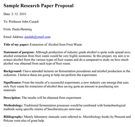 Research Paper Proposal Example