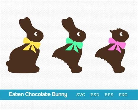 Chocolate bunny svg eaten chocolate bunny clipart simple | Etsy