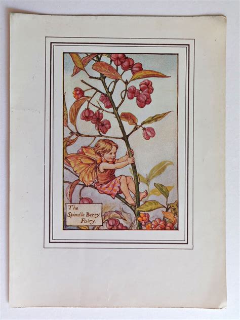 Spindle Berry Vintage Fairy Print Flower Fairy Prints