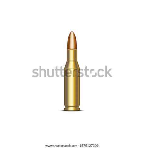 Realistic Rifle Cartridge 762 Mm 3d Stock Vector Royalty Free