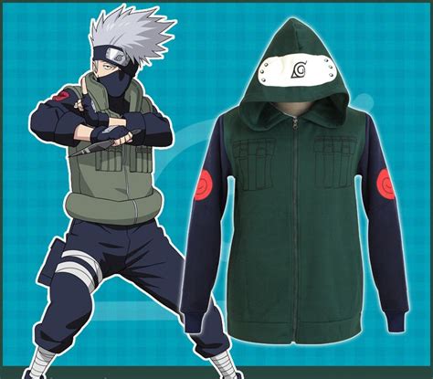 Anime Naruto Hatake Kakashi Cosplay Costume Casual Hooded Hoodie Cardigan Jacket Daily