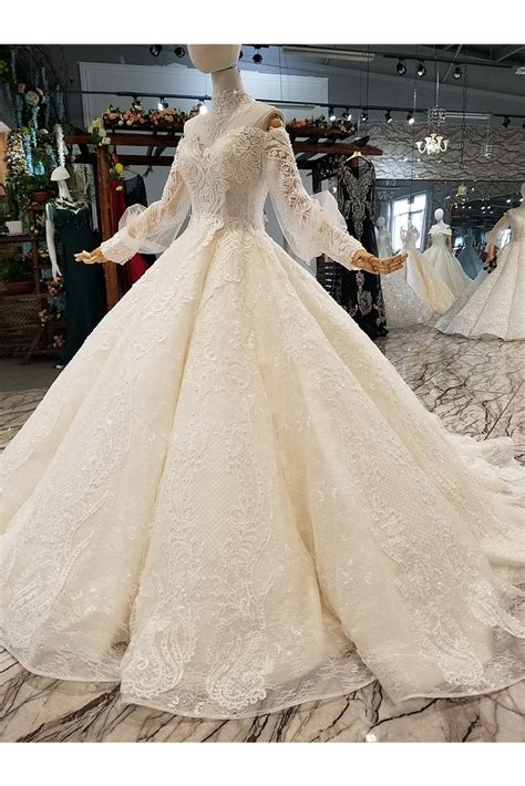 Buy Cheap Count Train Princess Wedding Dresses Sweetheart Long Sleeves