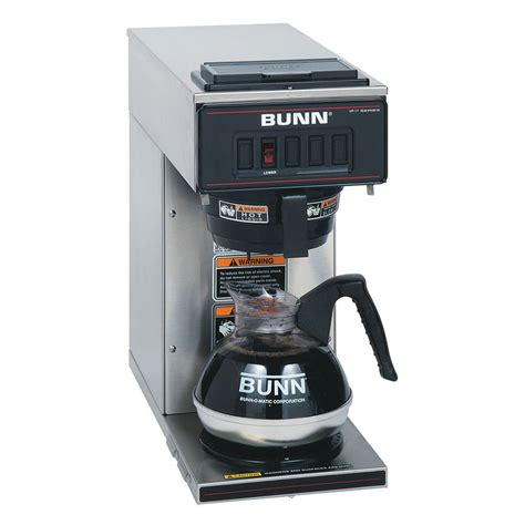 A sufficient quantity of fine or drip grind coffee should be used for proper extraction. Bunn Coffee Maker With 1 Lower Warmer - 8 1/2"L x 17 23/32 ...