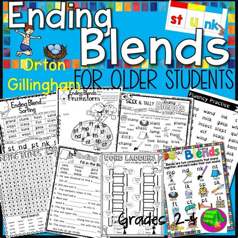 Ending Blends Worksheets Orton Gillingham Activities Made By Teachers
