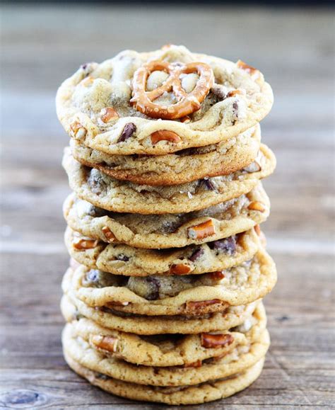 Salted Caramel Pretzel Chocolate Chip Cookies Two Peas