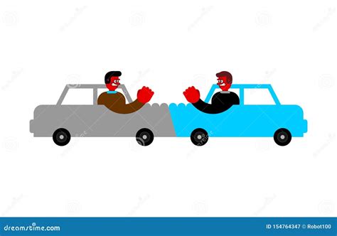 angry driver in downtown vector illustration 49859832