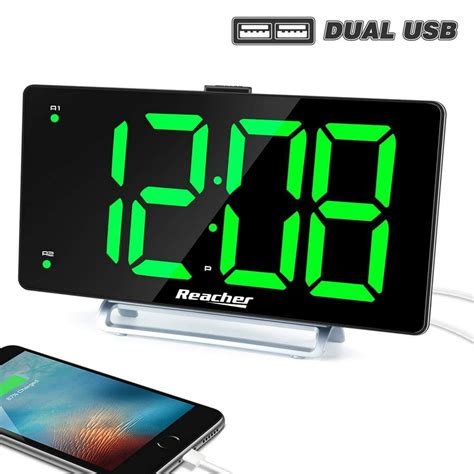 K Star Large Alarm Clock 9 Led Digital Display Dual Alarm With Usb