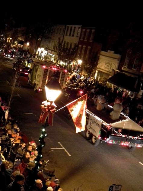 On december 1, colonial forge performed in the fredericksburg christmas parade. Elevated View of 700 Block of Caroline w Floats ...