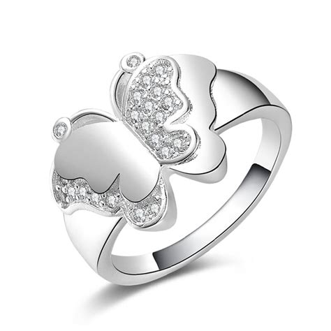 925 Sterling Silver Butterfly Ring New Hollow Butterfly Woman Silver