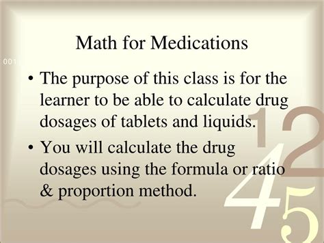 Ppt Math For Medications Powerpoint Presentation Free Download Id