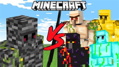 Bedrock Golem Vs Every Golem In Minecraft Mob Battle Youtube