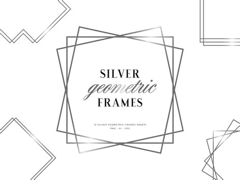 Silver Geometric Frames Polygonal Frames Logo Frame Etsy