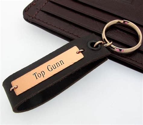 Personalized Keychain Engraved Leather Keychain For Men Etsy