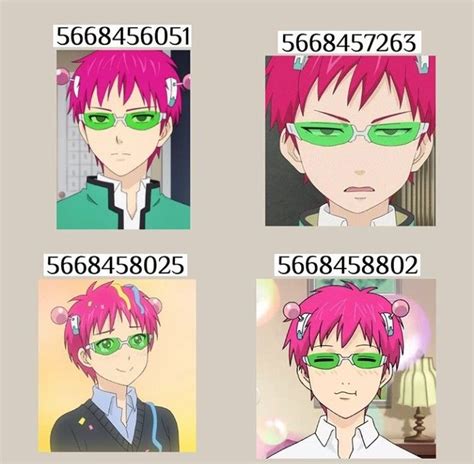 Four Different Anime Characters With Pink Hair And Green Eyes Each