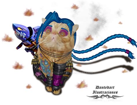 League Of Legends Jinx Cat Illustration By Dantedart On Deviantart
