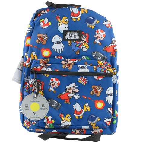 Nintendo Super Mario Print Backpack School Book Bag Boys Kids