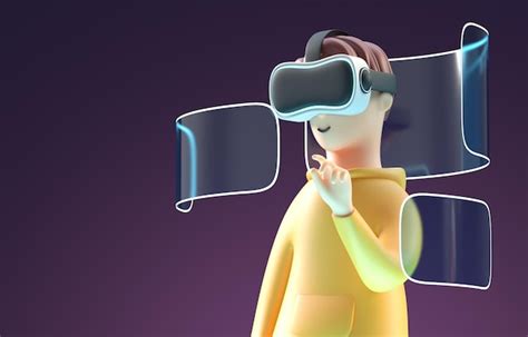 Premium Photo Playing With Virtual Reality Glasses 3d Illustration