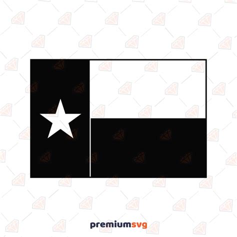 Texas Flag Svg Black And White Premiumsvg