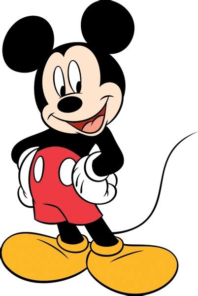 Mickey Mouse Icon Colorful Cartoon Character Free Vector In