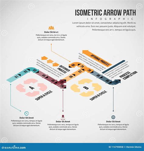 Isometric Arrow Path Infographic Stock Vector Illustration Of