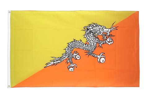 The national flag of bhutan (dzongkha: Bhutan - Flagge 60 x 90 cm - FlaggenPlatz