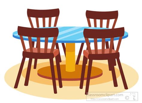 Furniture Clipart Dining Table Chairs Furniture Clipart Classroom